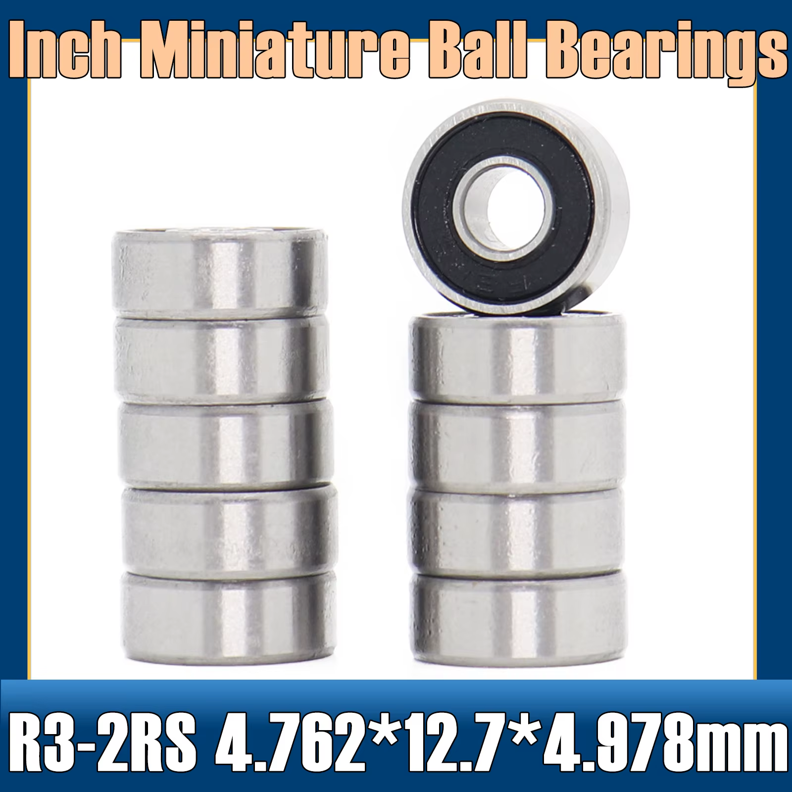 R3RS Bearing 4.762*12.7*4.978 mm ( 10 PCS ) Inch Miniature R3 2RS Ball Bearings
