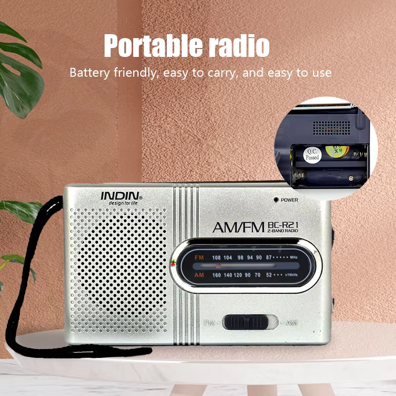 New Portable Elderly Pocket Mini Radio Built-in Speaker Full Band AM/FM Battery Long Standby Strong Signal For Outdoor Sport
