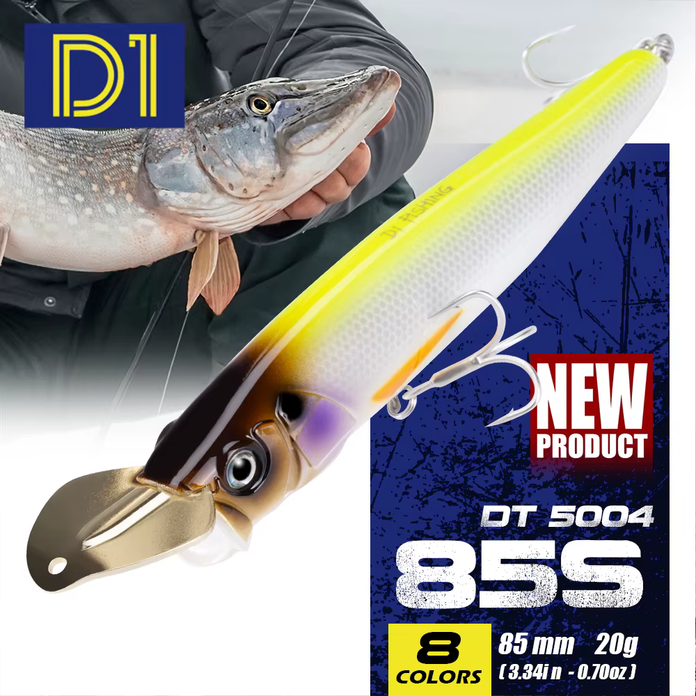 D1 Sea Fishing Popper Lure 150mm 77g Sinking Saltwater Pesca Splash Action 85mm 20g Lake Riser Bait  Metal Lip Hard of Tuna Bass