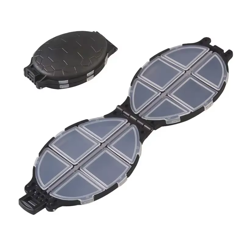 Fishing Bait Organizer 12-Grid Tackle  Container Portable Tackle Box Lure Organizer Turtle Shaped Case  Storing
