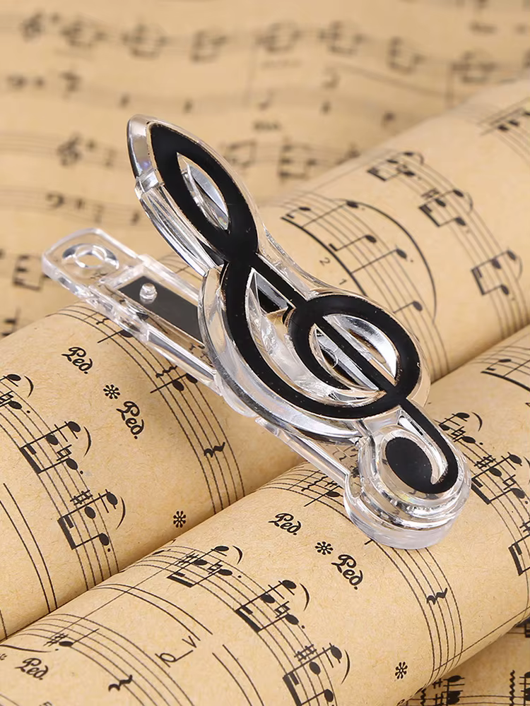 Paper Letter Clip Piano Music Book Paper Sheet Plastic Musical Note Spring Holder Folder for Piano Guitar Violin Supply