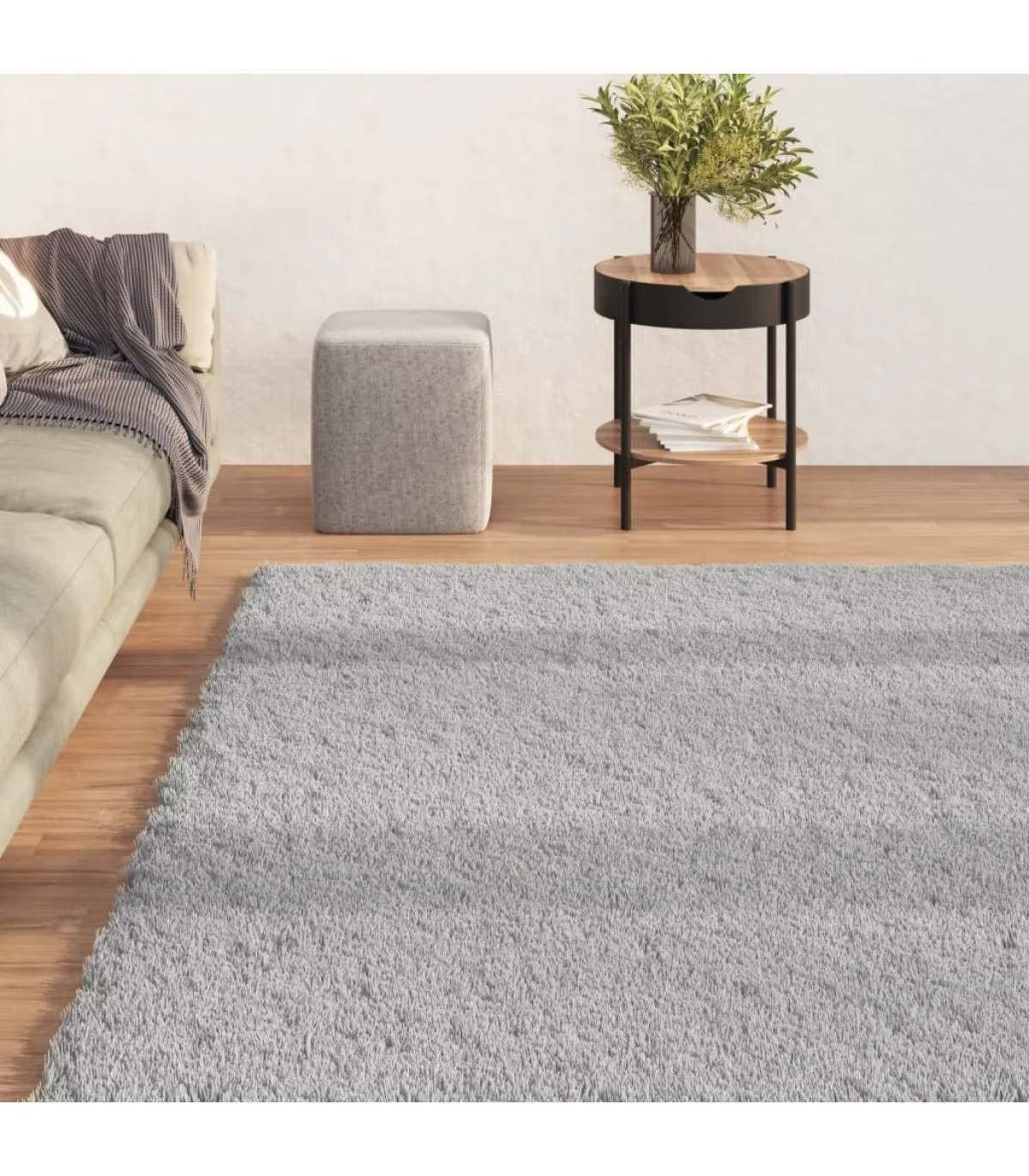 Rugs shaggy rug anti-slip washable gray 120x170 cm