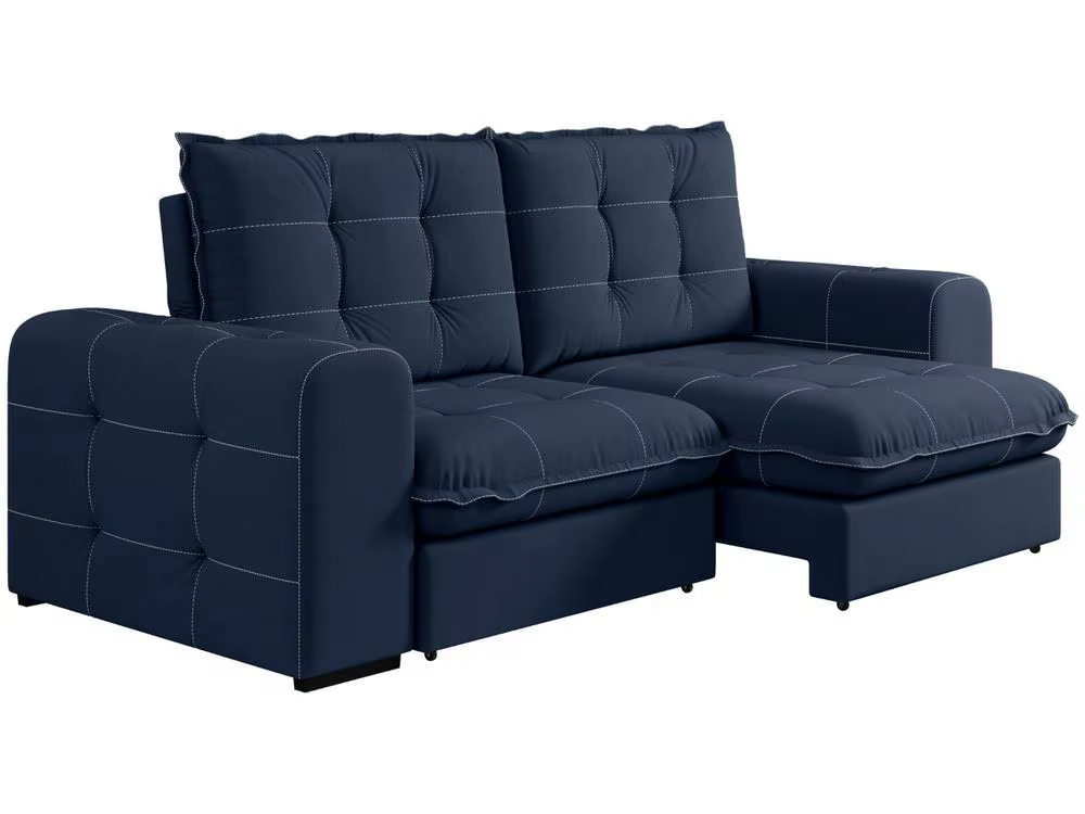 3 Places Recliner Retractable Sofa Slim Fofão Besthouse Fabric