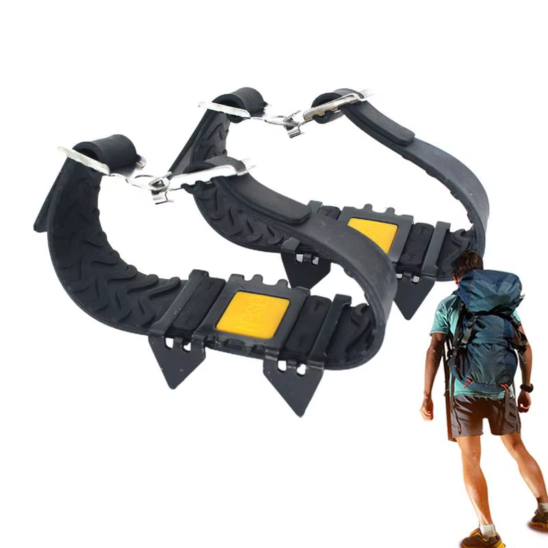 4 Tooth Ice Claw Universal Outdoor Safety Anti-Skid Snow Ice Climbing Shoe Spikes Grips Crampons Cleats Overshoes Traction