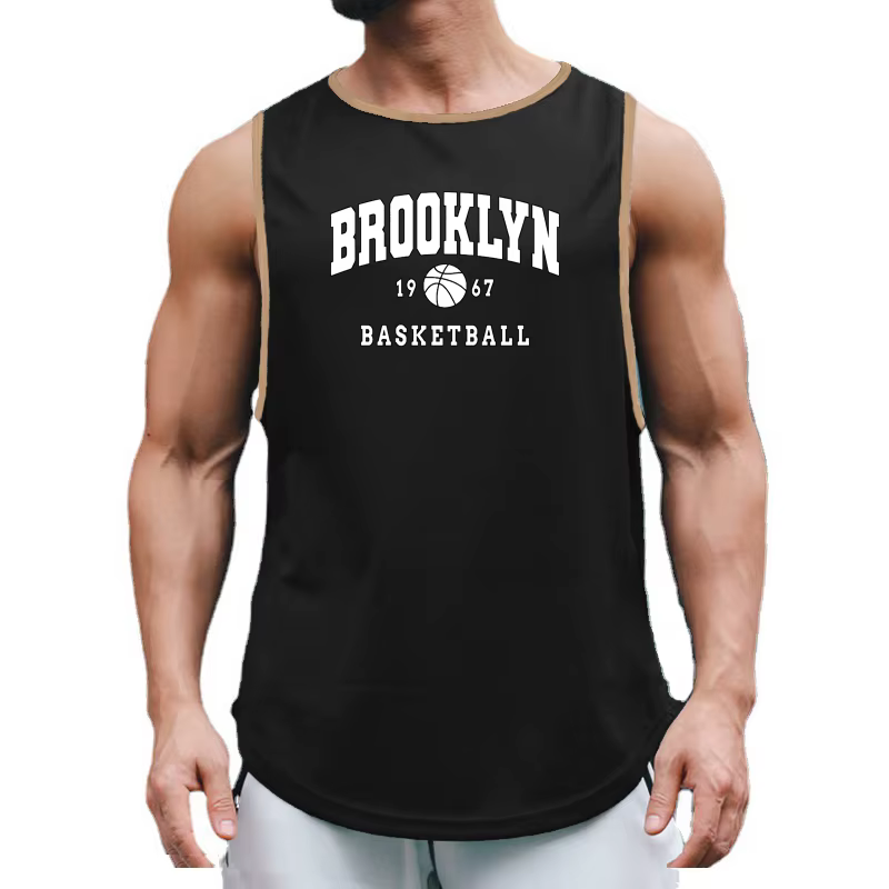 Brooklyn 1967 Basketball Printed Summer Fashion Sports Sleeveless Shirt Quick Dry Fitness Tank Tops Mens Mesh Gym Clothing