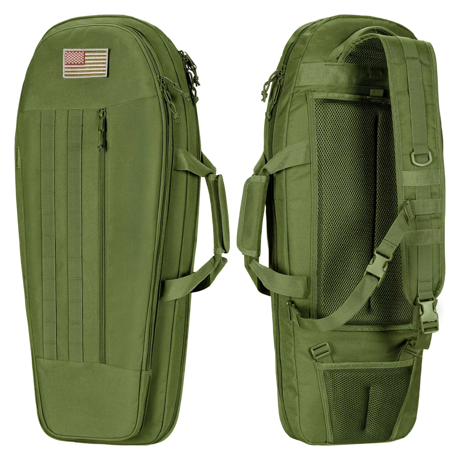 CVLIFE 30'' Soft Rifle Case Tactical Bag Sling Backpack Padded Shoulder Strap Lockable Zippers Molle System Hunting Shooting