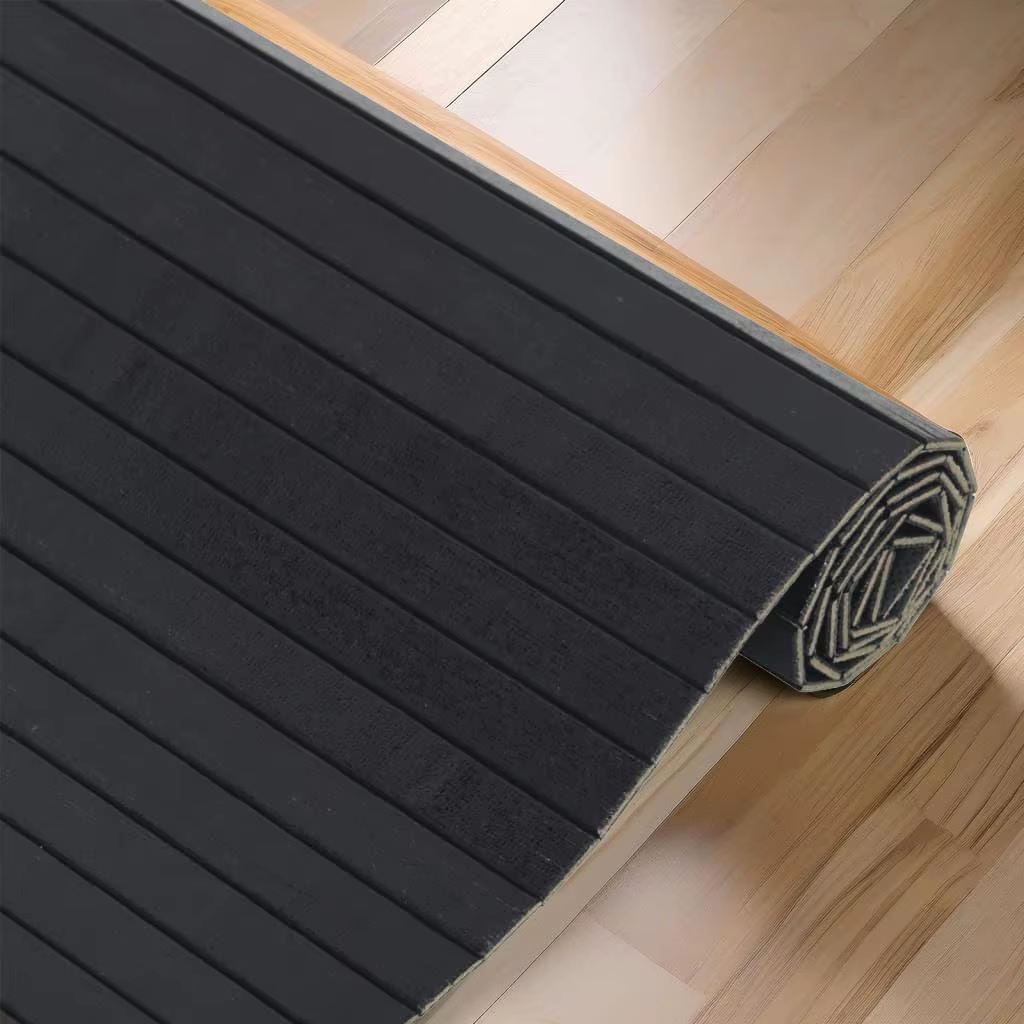 70x500cm Rectangular Black Bamboo Rug - Durable & Stylish Home Decor