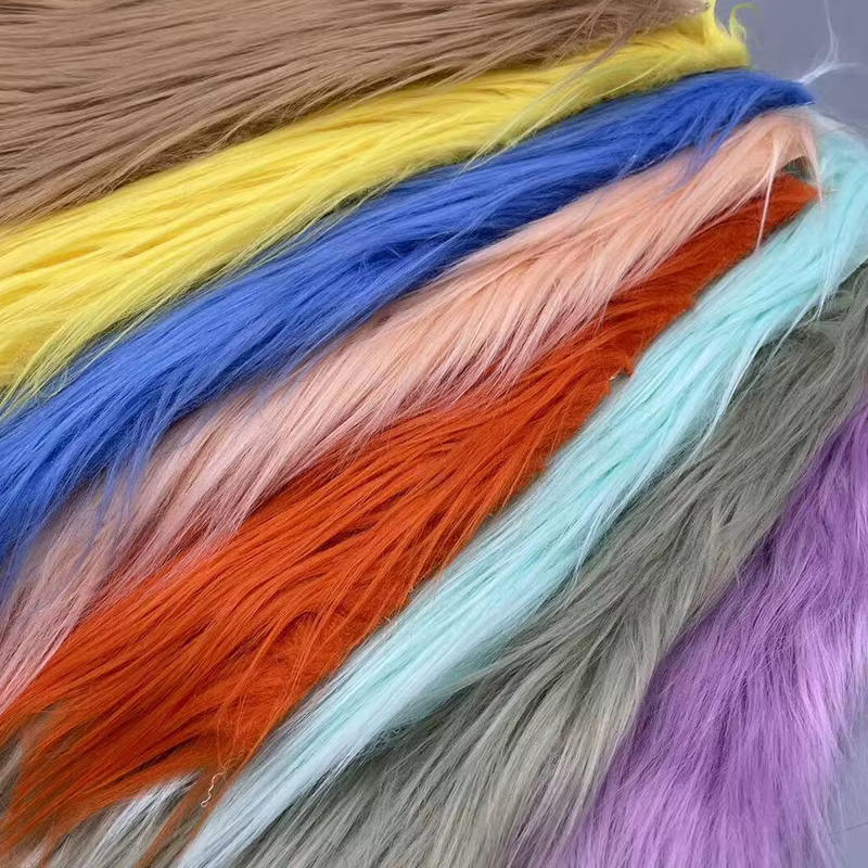 New 8cm Long Faux Fur Fabric Patchwork Sewing Material Plush Toy Beard Hair DIY Handmade Counter Carpet Cosplay Fabric 25x45cm