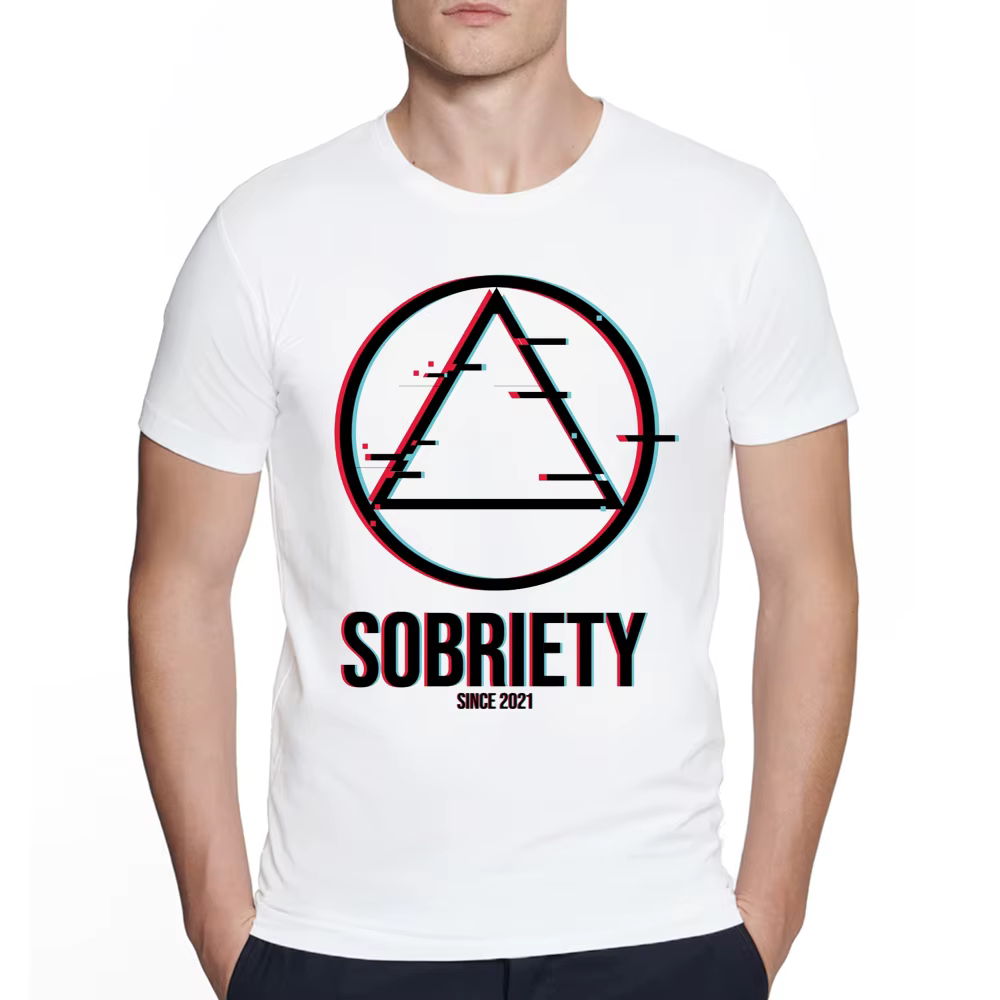 Funny Classic Graphic T-shirt Alcoholics AA Anonymous Sobriety Sober Since 2021 desgin Summer Tshirt Streetwear Hip Hop Tshirt