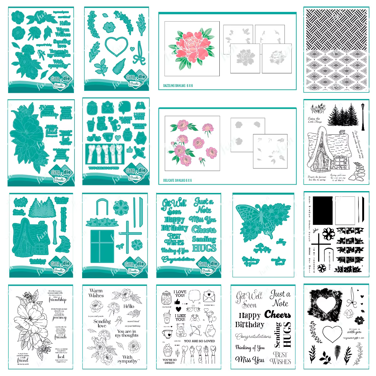 Blooming Butterfly Friendship Metal Cutting Dies Clear Stamps Scrapbooking Layering Stencils DIY Paper Embossing Craft Supplies