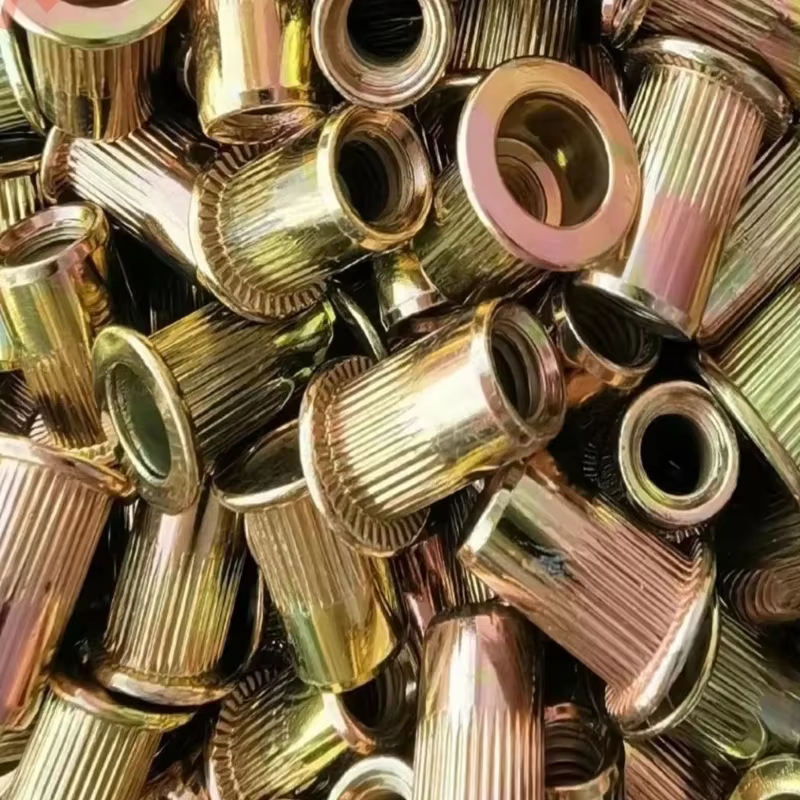 10-50Pcs Blind Rivet Nut Set Flat Head Threaded Rivet Insert Nut Cover Rivet Nut Crimping Nut Assortment Kit M3/4/5/6/8/10/12