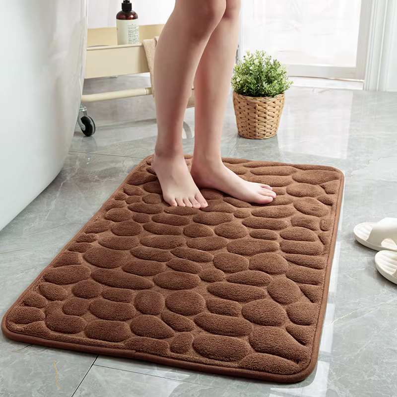 Mat Non-slip Cobblestone  Carpets  Embossed Bathroom Bath In Wash Basin Bathtub Side Floor Rug Shower Room Doormat Memory Foam