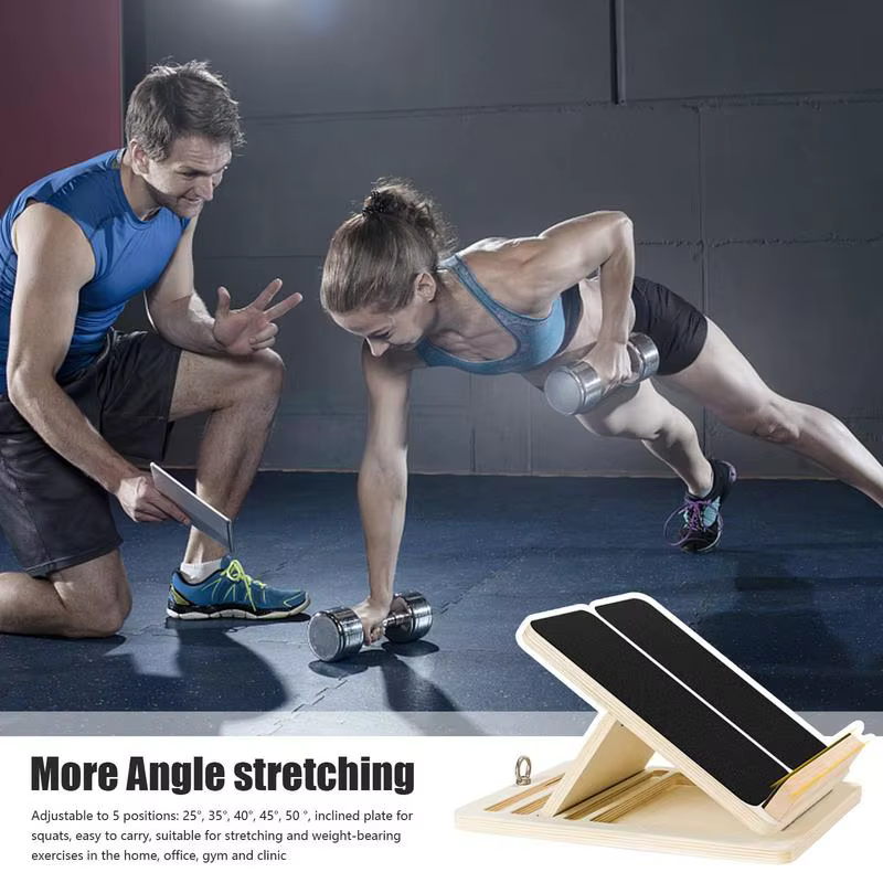 Wooden Inclined Board Adjustable Professional Wooden Stretching Board Portable Non-slip Calf Stretch Wedge Exercise Equipment