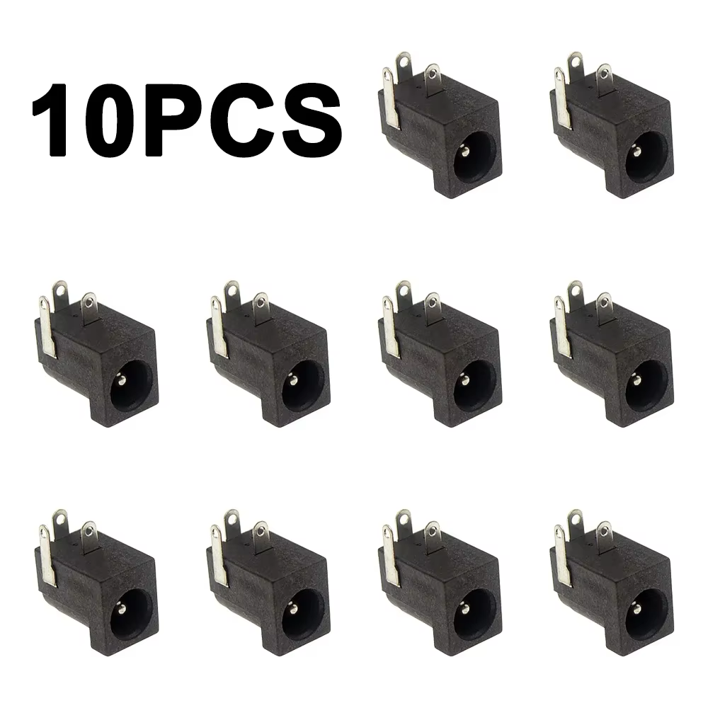 10Pcs DC-005 Black DC Power Jack Socket Connector DC005 5.5*2.1mm 2.1 socket Round the needle