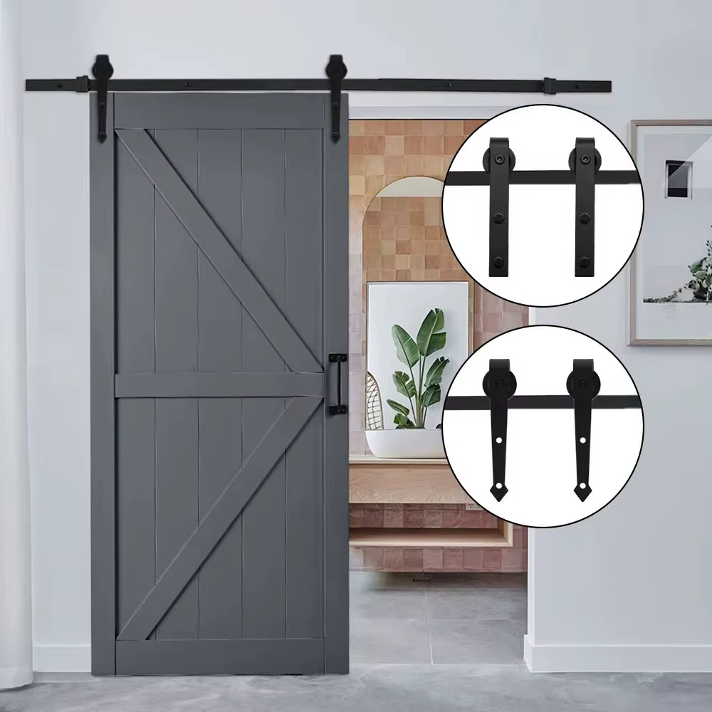 Rustic Arrow Shaped Barn Door Hardware Kit 6ft