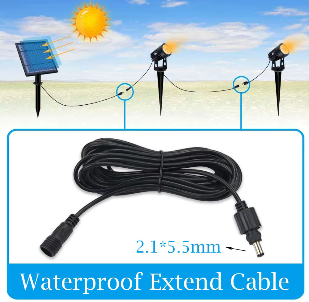 DC 12V Power Extension Cable Waterproof 2.1~5.5mm Male Female Extend Cord 1M 2M 3M 5M 10M IP67 IP68 Outdoor Wire For Solar Light