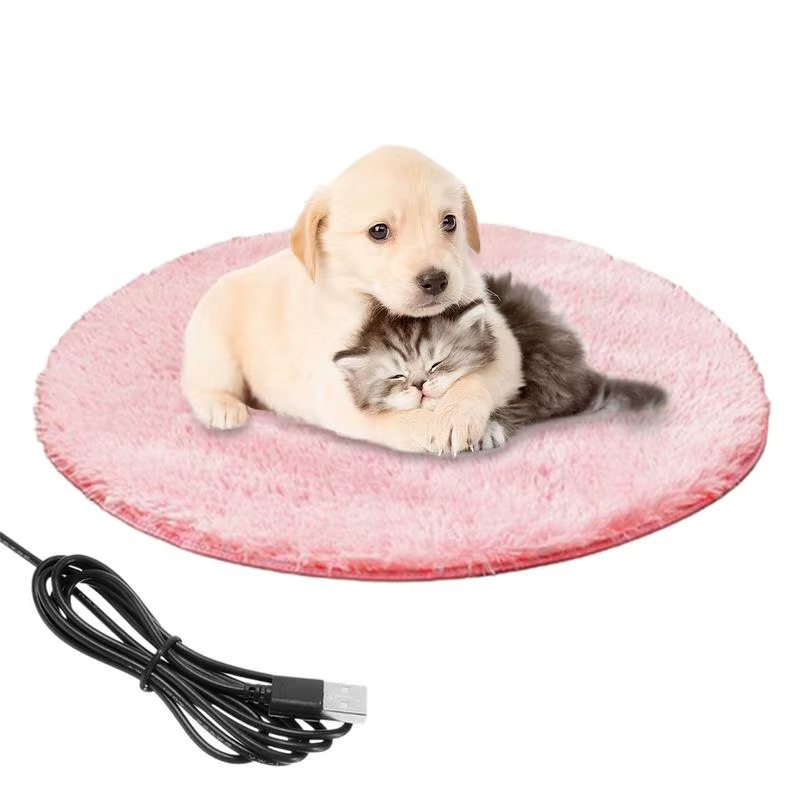 Cat Warming Pad Indoor Pet Beds Auto Temperature Control Heated Cat Pad With Chew Resistant Cord For Winter For New Born Puppy