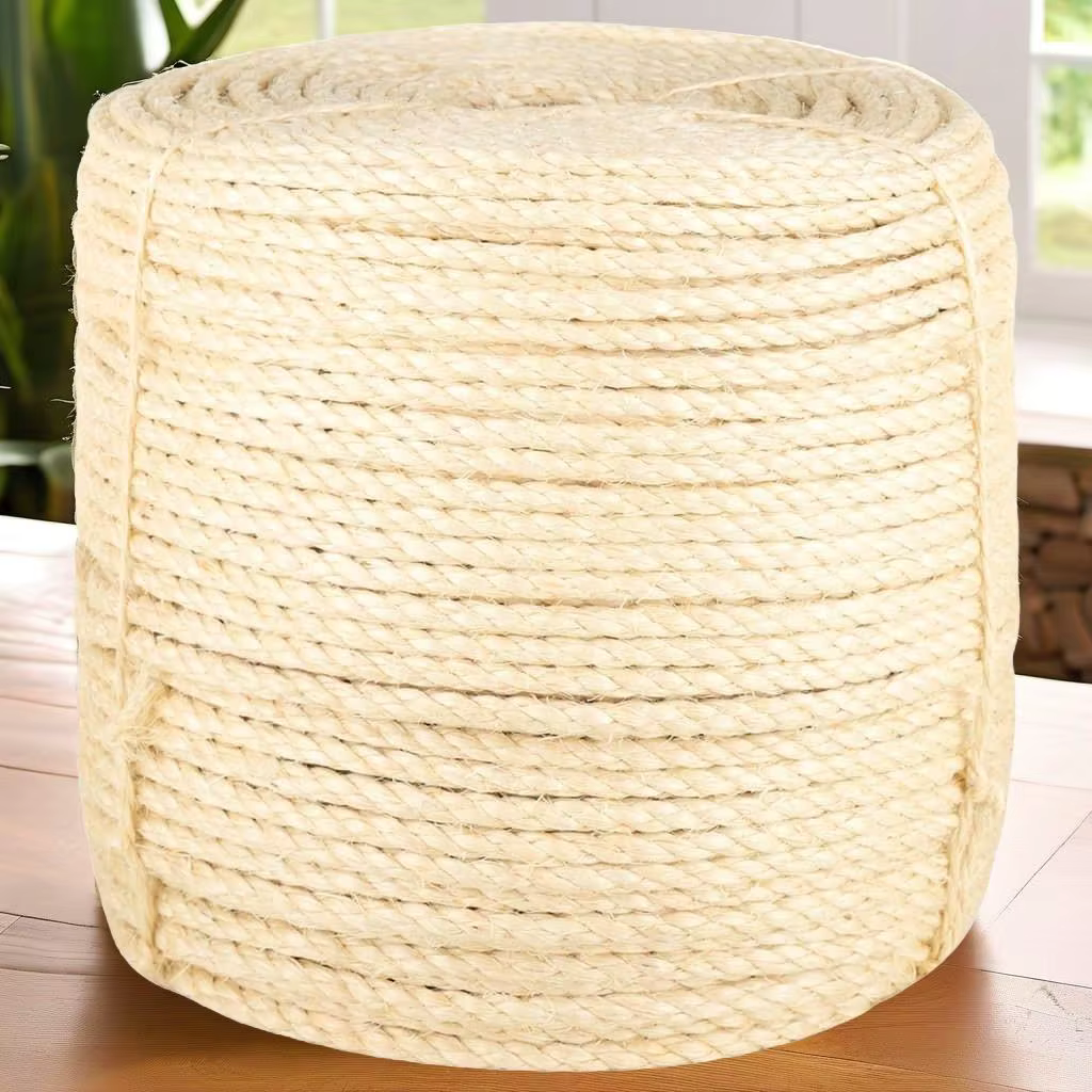100% Natural Sisal Rope 8mm x 50m - Durable, Eco-Friendly for Crafts, Gardening & DIY Projects