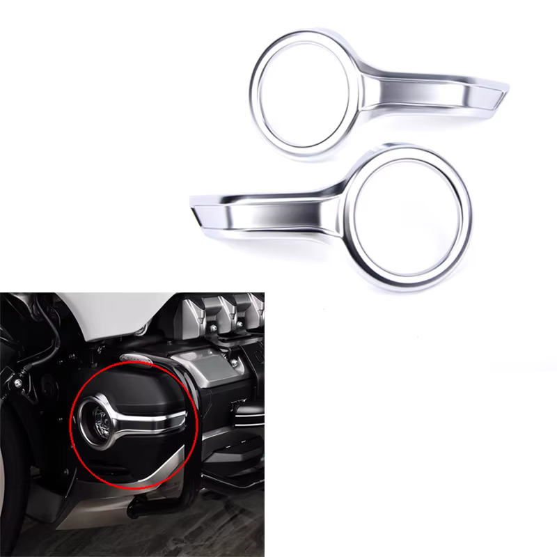 Panical Motorcycle Accessories Chrome Fog Light Trim Ring Fit For Honda Goldwing GL1800 F6B 2018-2023 ABS