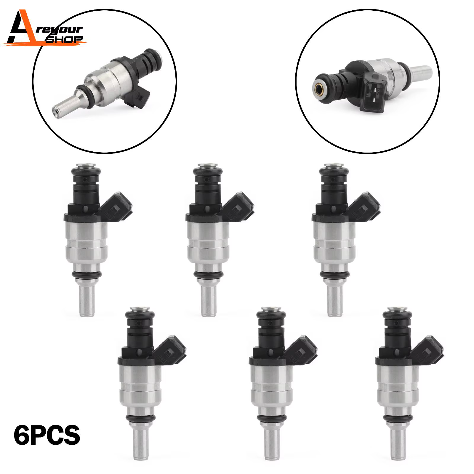 Areyourshop 6pcs For BMW X3 Z3 Z4 528i 328Ci 323Ci 525i 325xi 320i Fuel Injectors Fits1427240 FJ491 852-12172 Car Parts