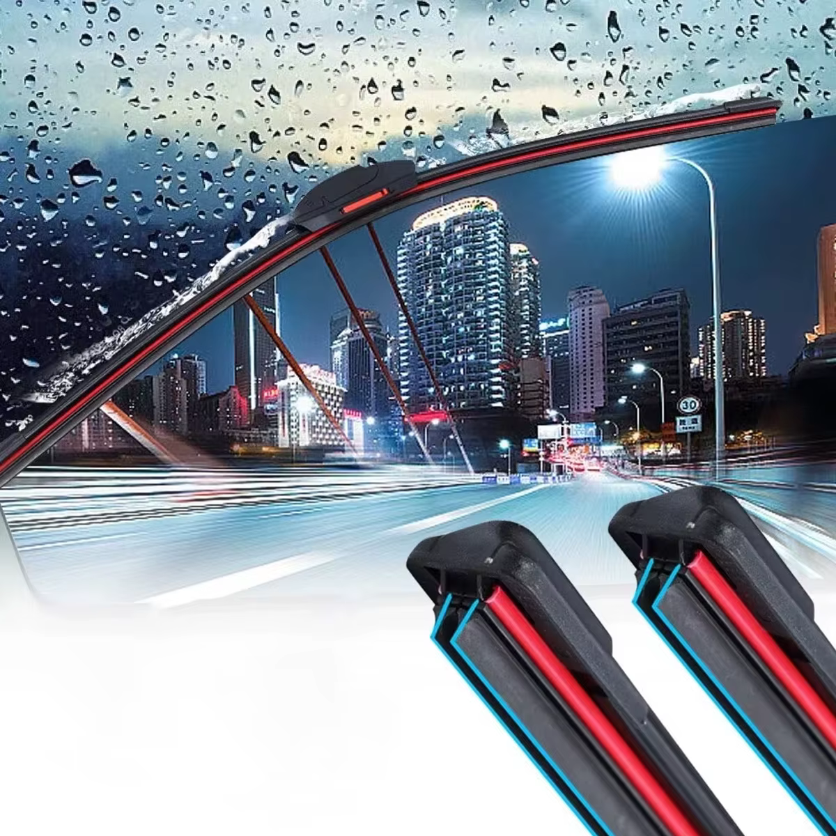 General Motors J/U hook double rubber strip wiper blade boneless wiper blade 13"14" 16" 18" 19" 20" 21" 22" 24" 26" 28"