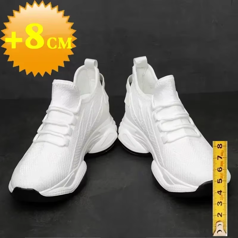 Increasing men sneakers casual heightening shoes 8cm height increase shoes for summer breathable 6cm elevator