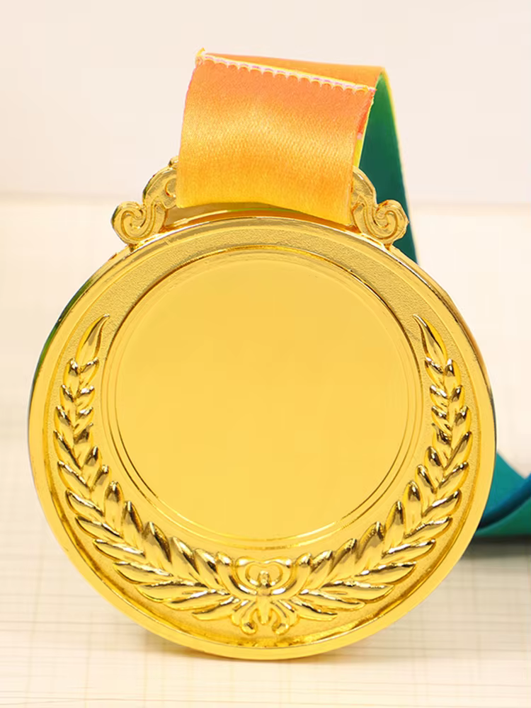 2 Inches Gold Silver Bronze Award Medal with Neck Ribbon Metal Medal Round for Kids School Sports Meeting