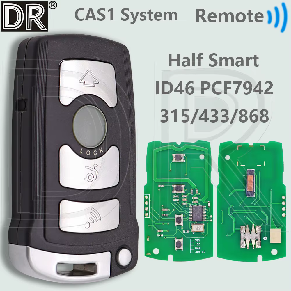 DR ID46 PCF7942/PCF7944 Chip 315/433/868MHz CAS1 System Half Smart Car Remote Key For BMW 7 Series 730 740 E65 E66 2002-2008