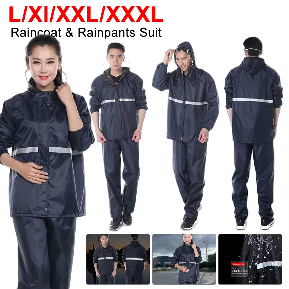 Full Body Rainstorm Raincoat and Rainpants Suit Waterproof Poncho Rain Coat Jacket Pants Split Raincoat for Motorcyclist Rider