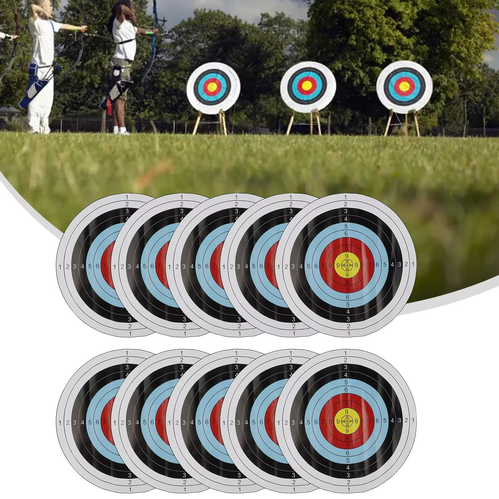 10Pcs Target Paper Face 40x40cm For Arrow Bow Practice Outdoor Sports Aim Stickers Shot Darts Hunting Shoot Accessories Sapan