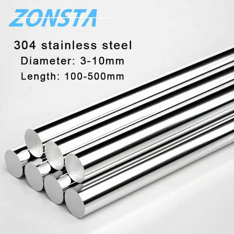 304 Stainless Steel Rod Dia 3/4/4.5/5/5.5/6/6.5mm CNC Solid Round Shaft Rod Bars For DIY Craft Model Car 100/200/300/400/500mm