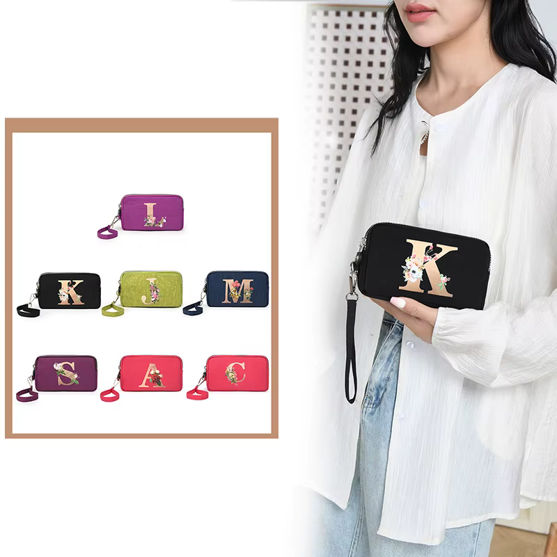 Fashion cell phone coin purse waterproof multi-layer pocket handbag three zipper large handbag for men and women