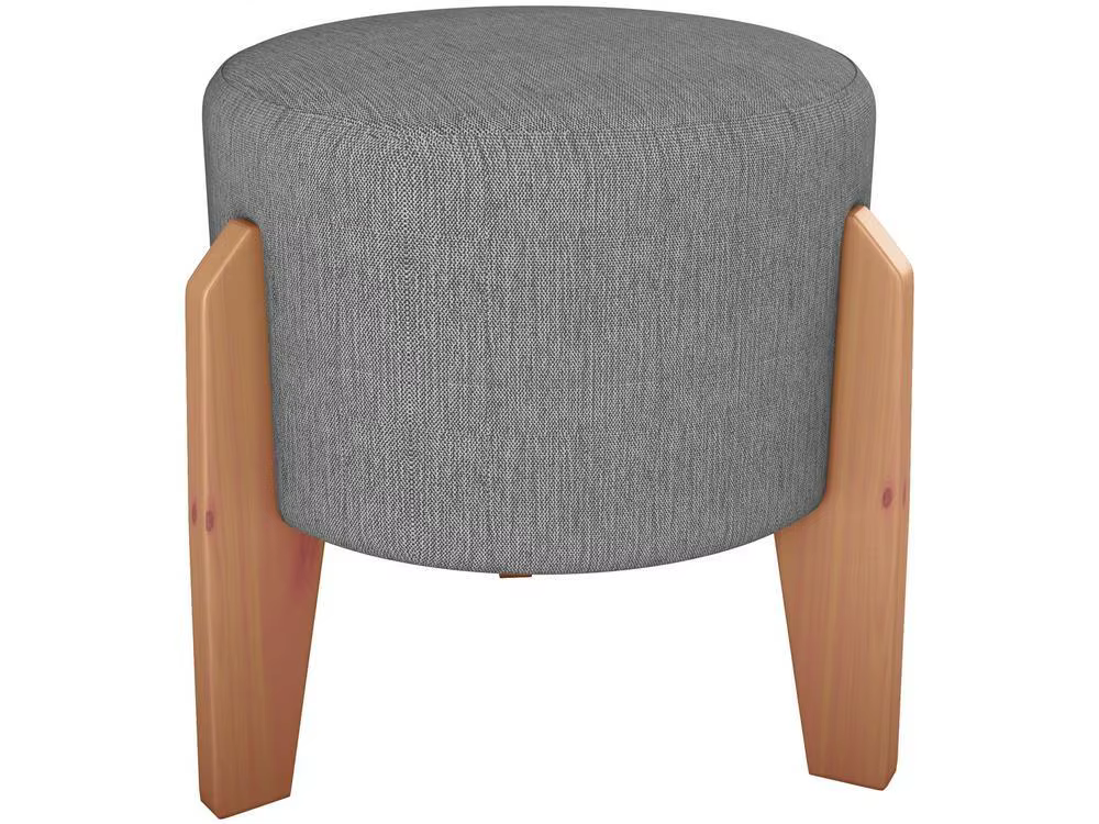 Luxury Grey Single Matrix Round Puff