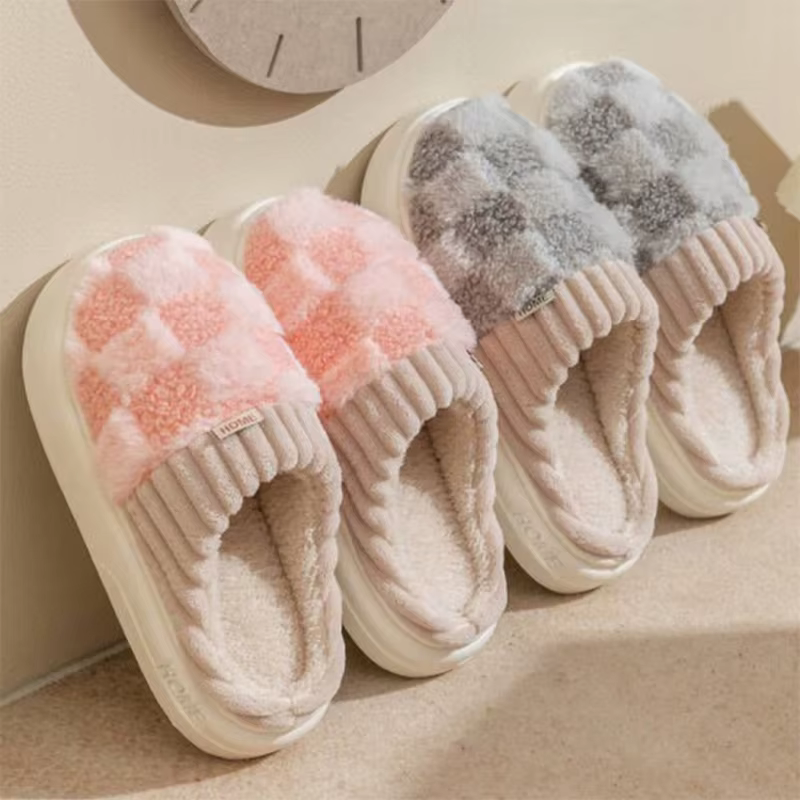 Chess Room winter fur slippers indoor floor noise living room interior