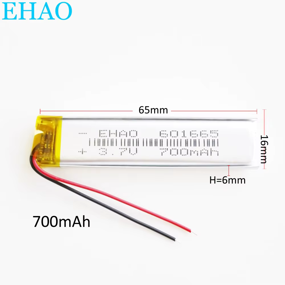 3.7V 700mAh Lithium Polymer LiPo Rechargeable Battery 601665 For Mp3 GPS Mobile Phone Electronic Part