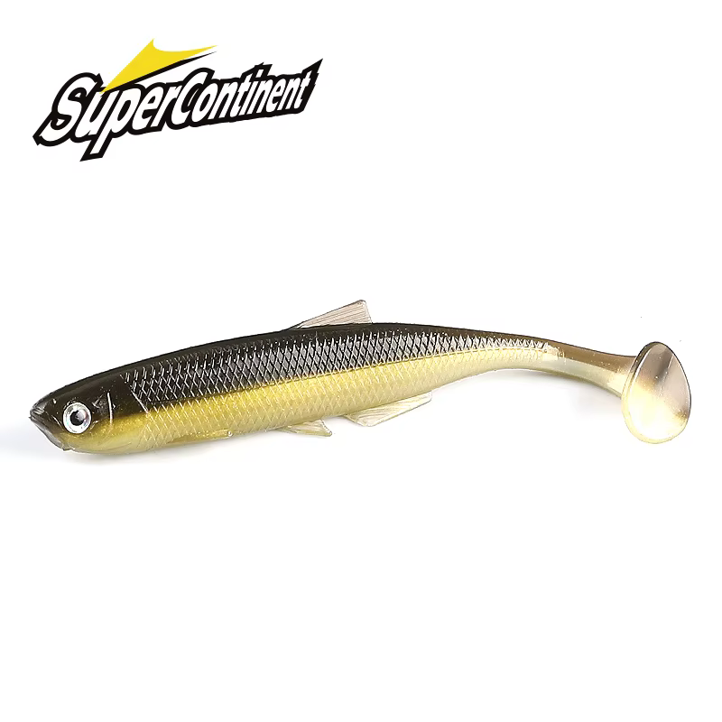 Supercontinent leanness ShadTeez T-tail 5cm/7.5cm/12cm Pike Zander Predator Fishing 3d eyes Soft lure Fishing lures