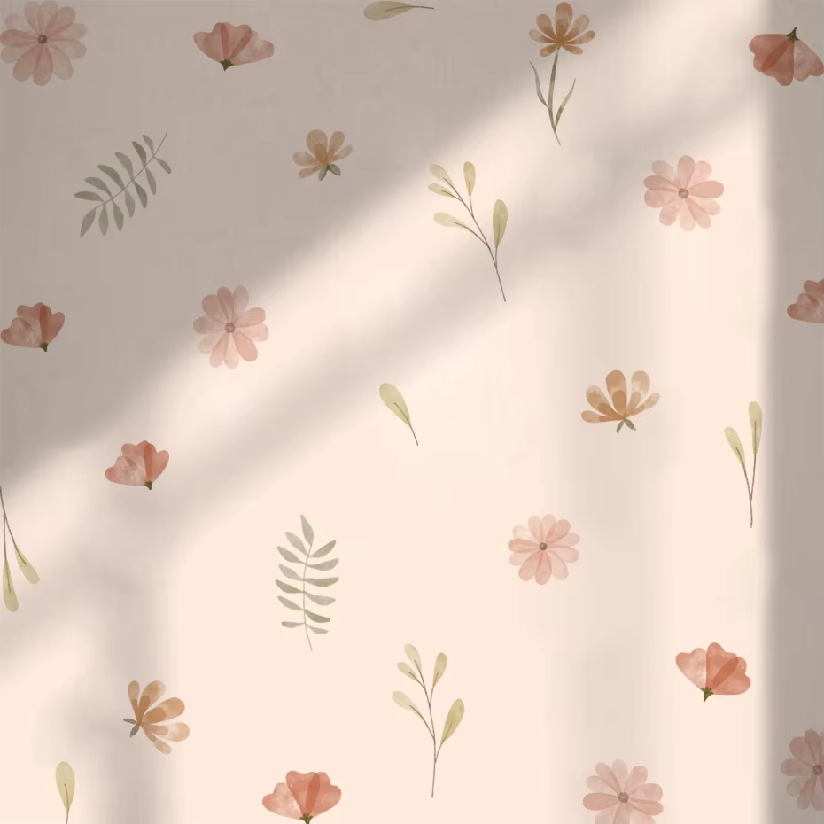 Boho Style Flowers Leaves Watercolor Wall Sticker Nursery Vinyl Wall Art Decals for Living Room Bedroom Kids Room Home Decor