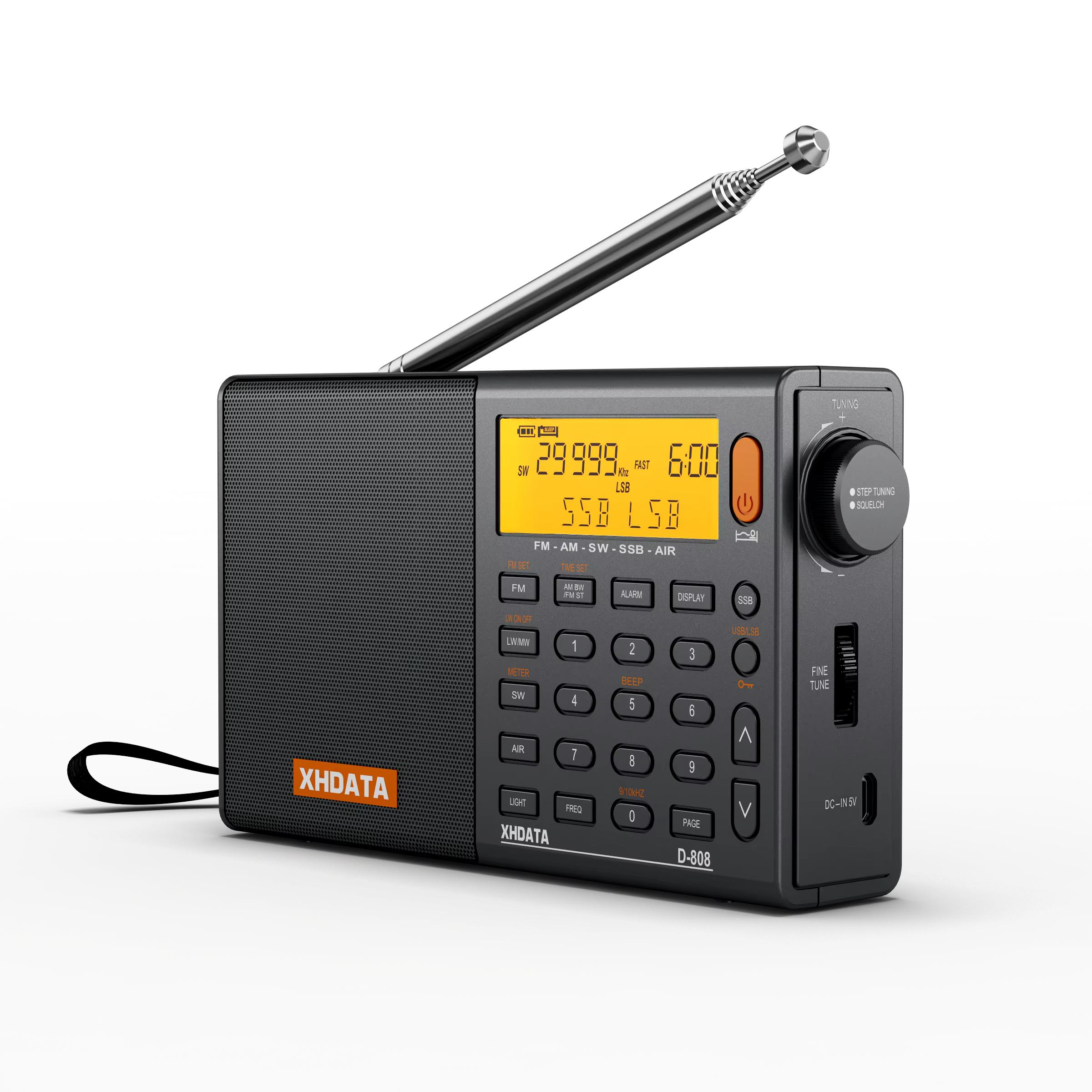 XHDATA D808 Radio Receiver FM/AM/WM/SW/LW/SSB AIR DSP Full Band High Sensitivity Portable Radio High-quality Radios