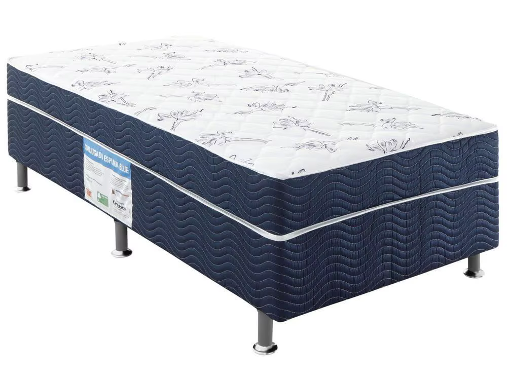 Single Box Bed Single Orthobom Conjugated 43cm Height Physical Blue