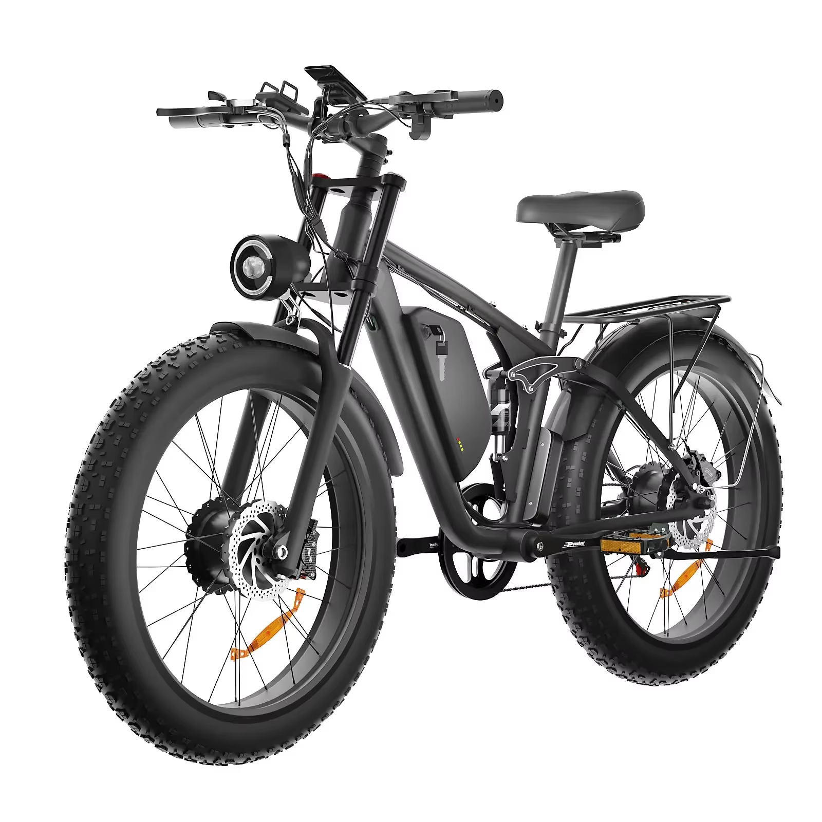 US Warehouse 2000W Dual Motor Electric Bike 22.4AH Battery Two Wheel Drive E-Bike 26"x4.0" Fat Tire Dual Motor Electric Bicycle