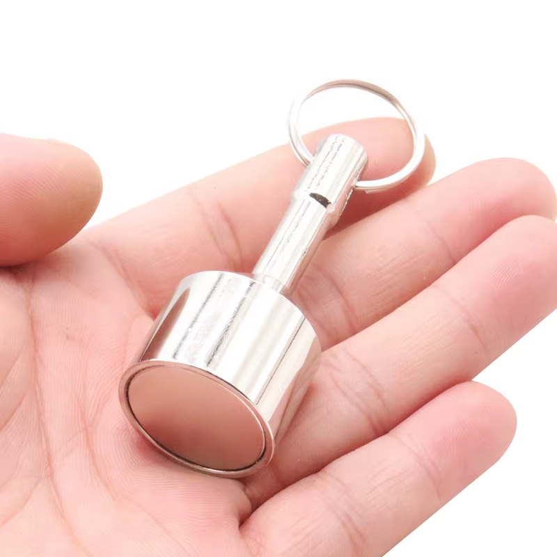 Neodymium Magnet Keychain Magnetic Weight Pendant Strong Magnetic Clasps with Stainless Steel Magnet Ring for Necklaces Keychain