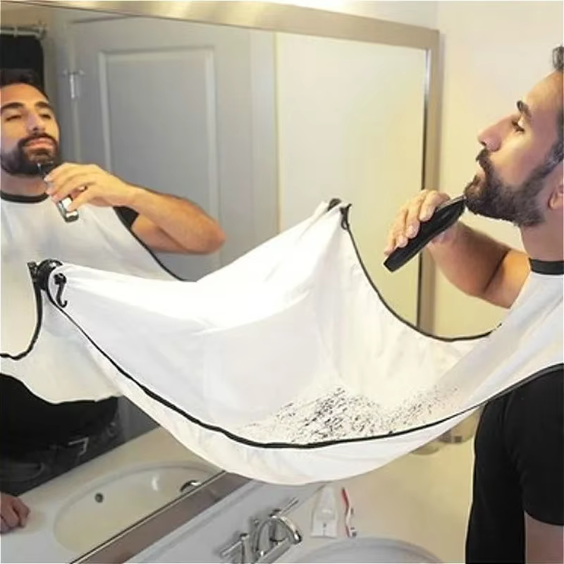 Beard Shaving Apron for Man Care Face Shaved Hair Adult Bibs Shaver Cleaning Hairdresser Clean Haircut Wrap Cape Salon Moustache