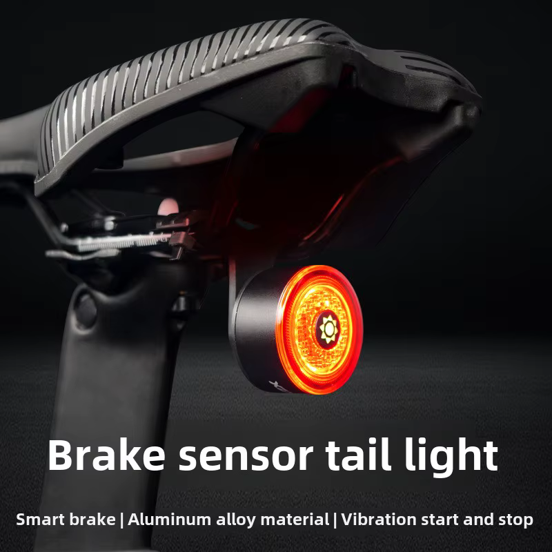 Bicycle Taillight Aluminum Alloy Intelligent Sensing Brake Taillight Night Riding Road Mountain Bike Light Charging