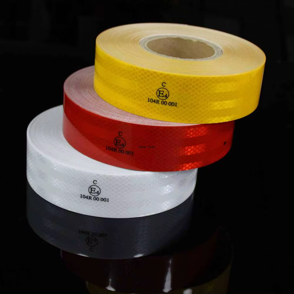 High Intensity Reflective Adhesive Tape 5cm*5m Diamond Grade Red White Yellow Waterproof Car Stickers Reflectors Strip For Truck