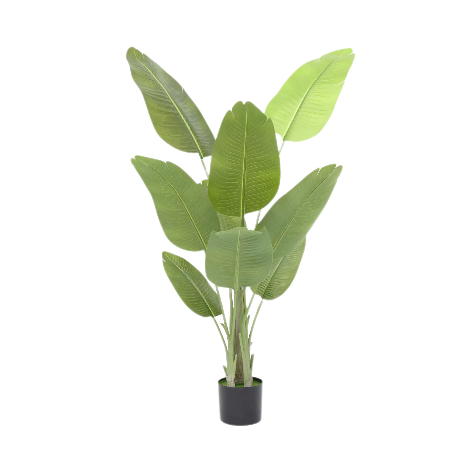5 Feet Bird Of Paradise Artificial Plants With Planter, Realistic Banana Shaped Leaves, Silk Faux Floor Plants For Home Office L