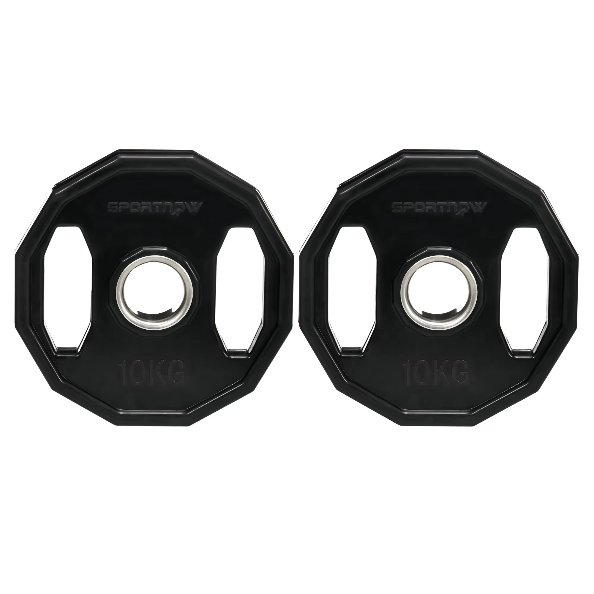 SPORTNOW Set 2 Pcs/Set Olympic Weightweights 10 kg Cast Iron Weightplates with 5 cm Hole for Fitness Training Ø 32x4 cm Black