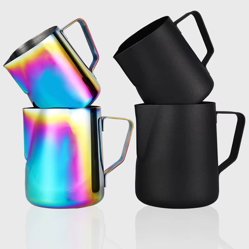 Aixiangru Milk Frother,Pitcher Barista,Espresso Pointed Mouth Pot,Milk Jug Barista,With Cover Color Coffee Accessories Milk Art