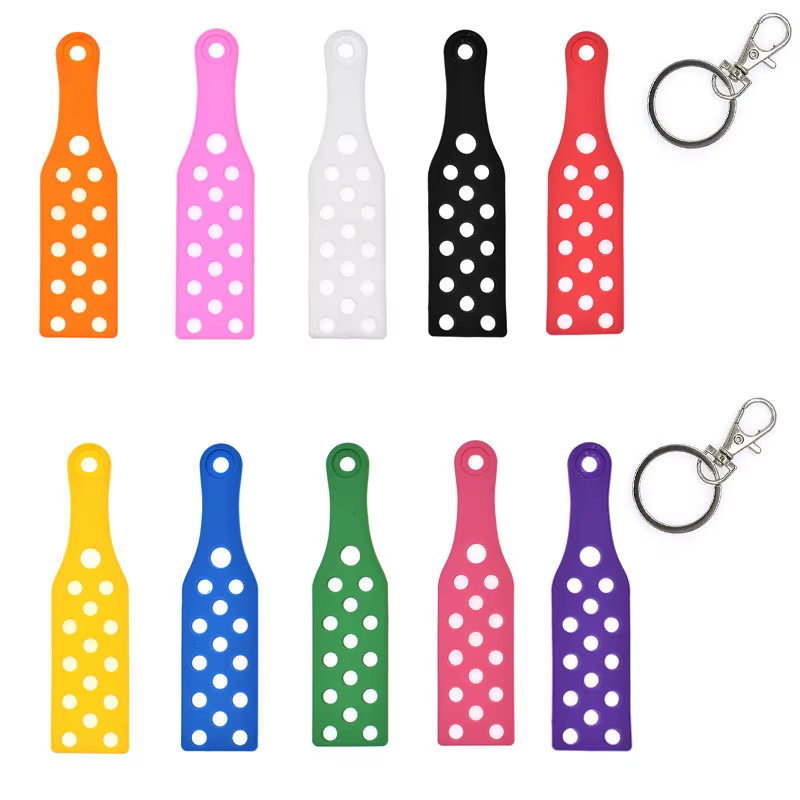 PVC key chain pad Pendant carton muti-color with holes hanging charms buckles 130mm decorations for bag dree key DIY wholesale