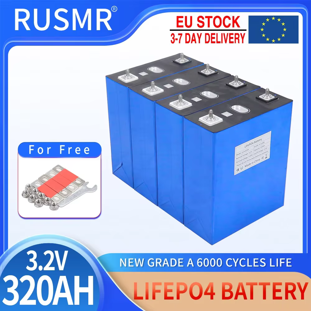 New 3.2V 320AH 1-16PCS Lifepo4 Lithium Iron Phosphate Battery Pack DIY 12V 24V 36V 48V Electric Car Solar Storage System Cells