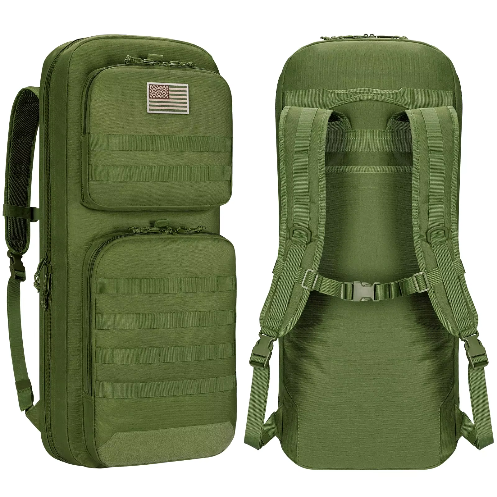 CVLIFE 30" Tactical Gun Bag Rifle Backpack Double Soft Case Lockable Zipper Covert Case Low Profile Bug Out Truck Hideable Strap